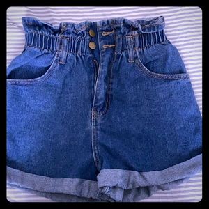 High wasted jean shorts